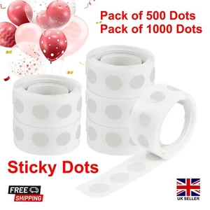 500-1000 clear sticky dots for decorations crafts projects parties UK - Picture 1 of 9