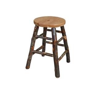 A&L Furniture Amish-Made Hickory Kitchen Counter Stools in 3 Style/Color Options - Picture 1 of 7