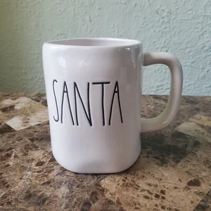 Taza Rae Dunn SANTA blanca letras largas 16 oz taza magenta Rae Dunn - Imagen 1 de 4