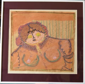 Québec , BOURGUIGNON Michel (1943/2014) DESSIN 1975  technique Mixte Dim. 62X62 - Picture 1 of 6