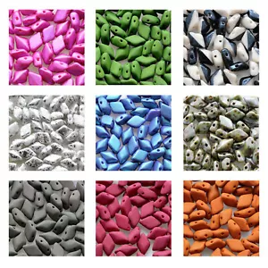 Matubo Gemduo™ Pressed Beads Czech Ornela Glass 8x5mm Size 8g Tube viel Farben - Picture 1 of 50