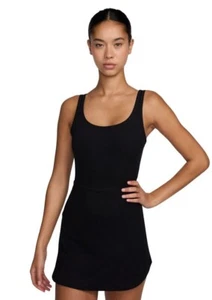Women Nike One Dri Fit Scoop Neck Sleeveless Dress Built In Shorts Black Medium - Picture 1 of 16