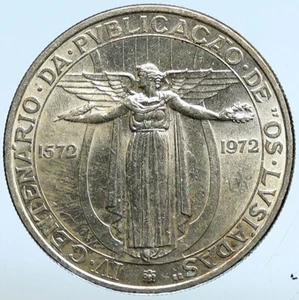 1972 PORTUGAL Poem Os Lusiadas by Camoes Old BU Silver 50 Escudos Coin i113051 - Picture 1 of 3