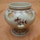 ancien pot pourri bouquetière en faïence / décor de fleurs / flower pot cup