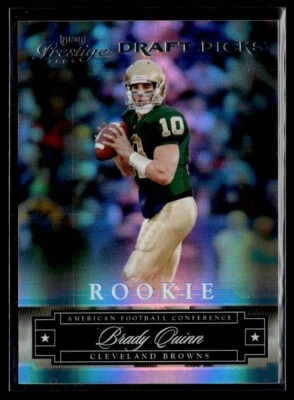 2007 Playoff Prestige Draft Picks Light Blue Brady Quinn 864/999 Cleveland - Image 1 of 2