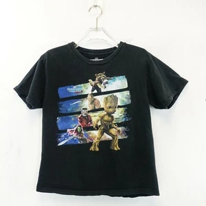 MARVEL Boy Cotton Black Tee T Shirt LARGE Guardians of the Galaxy Vol 2 Stretch - Picture 1 of 10