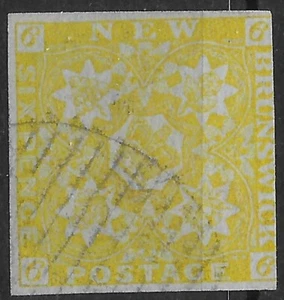 KANADA - NEW BRUNSWICK SG3 1851-60 6d GELB AUF BLÄULICHEM PAPIER GEBRAUCHT - Bild 1 von 1
