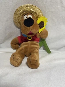 Scooby-Doo Sunflower Bean Bag 1999 Warner Bros Studio Store Straw Hat Red Shirt - Picture 1 of 9