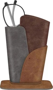 Eyeglasses Holder Anti-scratch Premium Vegan Leather Glasses Stand Case for Desk - Picture 1 of 16