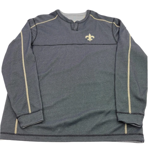 Tommy Bahama NFL Men's L Gray New Orleans Saints Reversible Long Sleeve Sweater Cover