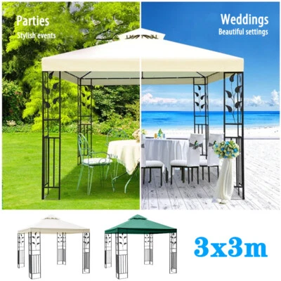 Canopy Top Cover 3x3m Replacement Roof Shelter Gazebo Outdoor Garden BBQ 2-Tier - Image 1 of 4