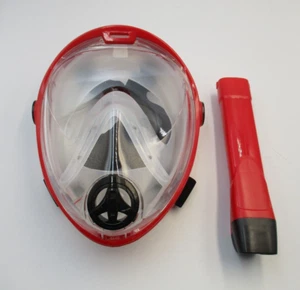 Deep Blue Gear Vue Tech Full Face Junior Snorkeling Mask Red S/M - Picture 1 of 7
