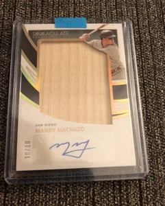 2022 IMMACULATE MANNY MACHADO JUMBO BAT SIGNATURES 10/10 SAN DIEGO PADRES JBS-MM - Picture 1 of 2