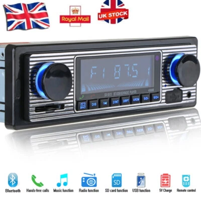 PODOFO Retro Car Bluetooth Compatible Radio MP3 Player Stereo USB/AUX/SD/ISO/FM Classic