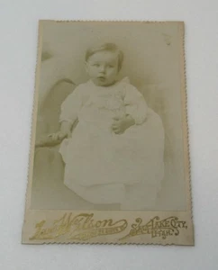 c1885 Wilson Cabinet Photograph Angelic Child Baptism Gown Salt Lake City Mormon - Picture 1 of 4