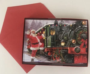 Juego de 10 tarjetas de árbol magro de Navidad, tren express santa riding santa - Imagen 1 de 2