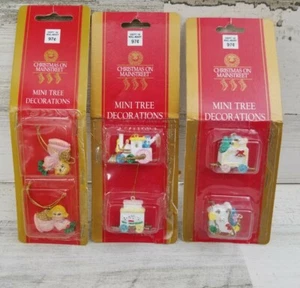 Lot Of 3 2 Pack Of Christmas On Mainstreet Mini Tree Decorations Angels & Trains - Picture 1 of 12