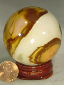 Butw Polychrome 53mm Durchmesser Sphere Lapidarium Schnitzerei Mit Ständer 6958E - Bild 1 von 2