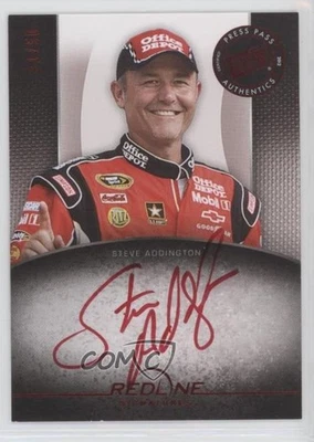 2012 Press Pass Redline Signatures Red Red Ink /50 Steve Addington #RS-SA Auto - Image 1 of 2