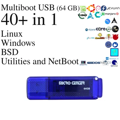 Multiboot USB – 40+ Operating Systems & Utilities (Linux, BSD, Windows, Netboot) - Image 1 of 4