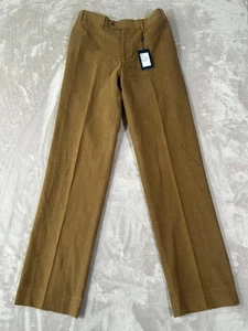 J. Peterman Pants Mens 32x35 Khaki Straight Duca Visconti Italian Fabric NWT - Picture 1 of 19