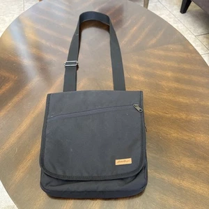 Eddie Bauer Crossbody Messenger Bag Black Adjustable Strap Travel Pockets - Picture 1 of 7
