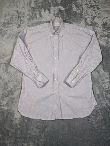 Camisa Ben Plateada Para Hombre 15.5 32 Azul Naranja A Cuadros Abotonada Manga Larga Clásica - Imagen 1 de 8
