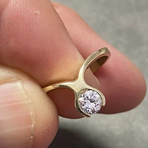 1 kt Rundschliff Charm Solitär Verlobungsring Ehering 14 kt Gelbgold vergoldet - Bild 1 von 8