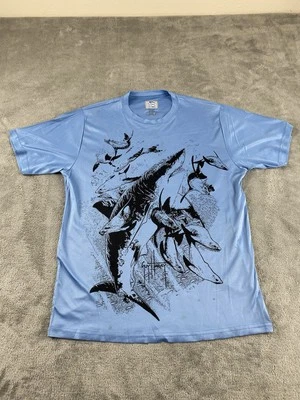 Camisa Guy Harvey Niños Exterior XL Azul Tiburón Sellos Gráfico C10 Foto 1 de 4