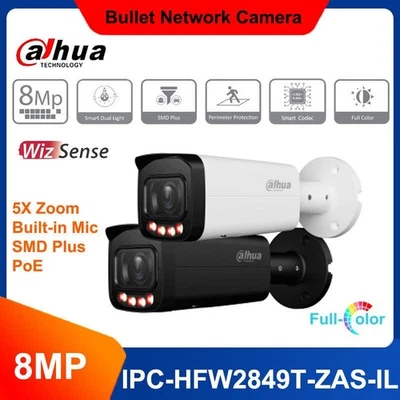 Dahua IPC-HFW2849T-ZAS-IL 8MP Color IP Network Camera PoE Smart-Dual-Light Lot - Image 1 of 4