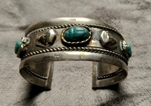 Vintage Ägyptisches Revival Skarabäus Pharao Armreif Armband 6-1/4" - Bild 1 von 8