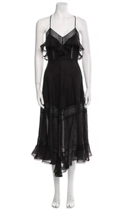 NEW WITHOUT TAG Sabine Dress Charo Ruiz Ibiza Small Black Crochet Panel Dress - Picture 1 of 15
