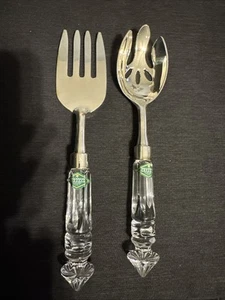 Vintage Shannon By Godinger Catrina Crystal Handle Serving Set Spoon Fork - Picture 1 of 4