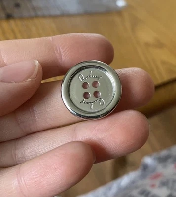 Burberry metal Buttons Small silver color repair replacement   - Image 1 of 4