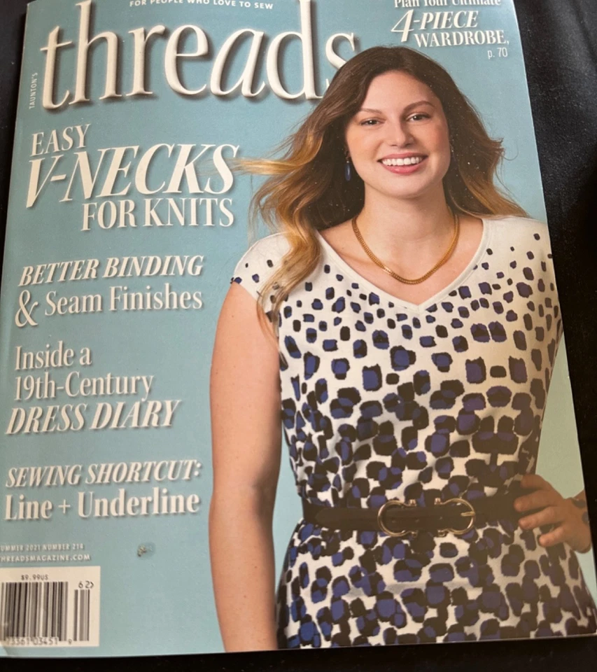Threads Magazine Summer 2021 Plan your 4-piece Wardrobe, Easy V-necks for Knits - Image 1 of 1