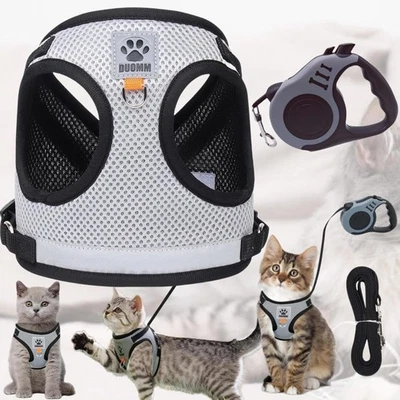 Katzengeschirr mit Leine Ausbruchsicher Soft Verstellbar Hundegeschirr Geschirr - Bild 1 von 4