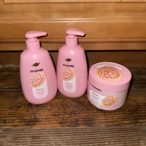 Set of 3 Limited Edition Dove x Crumbl Confetti Cake - Body Scrub, Hand Wash - Picture 1 of 2