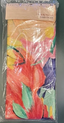 Furio Fabric 80s 90s bright 3 yards 54" Target abstract made in usa floral - Image 1 of 4