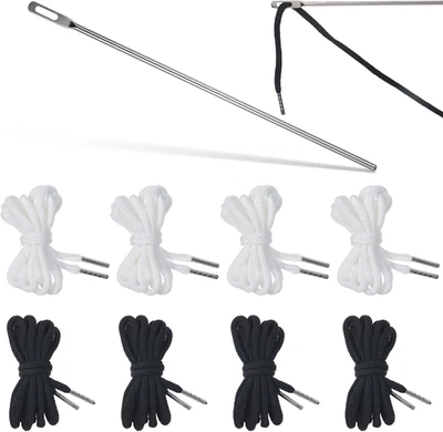 8 Piezas Cordón para Pantalones de Sudadera Cordón de Repuesto Blanco Negro Cable Plano para... Foto 1 de 4