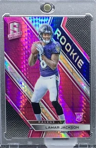 2018 Panini Spectra Lamar Jackson Rookie RC Pulsar Prizm Die-Cut 15/15 Buchstütze - Bild 1 von 2