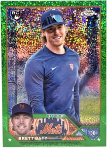2023 Topps Chrome - Brett Baty - Green Speckle Ref /99 Image Variation Rookie RC - Picture 1 of 2