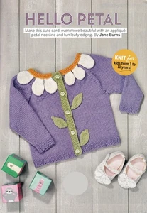 STRICKMUSTER KINDER CARDIGAN 1-11 Jahre BLUMENAPPLIKATION GEKNÖPFT DK SKM M8A - Bild 1 von 1