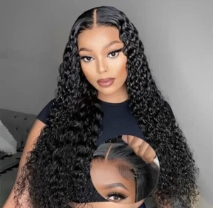 22 Inch Jayes Glueless 5x5 Ready to Wear Deep Wave Lace Clousure Wig Human Hair - Picture 1 of 2