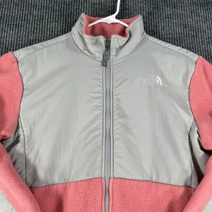 The North Face Youth Jacket XL Pink Gray Long Sleeve Full Zip Polartec - Picture 1 of 18