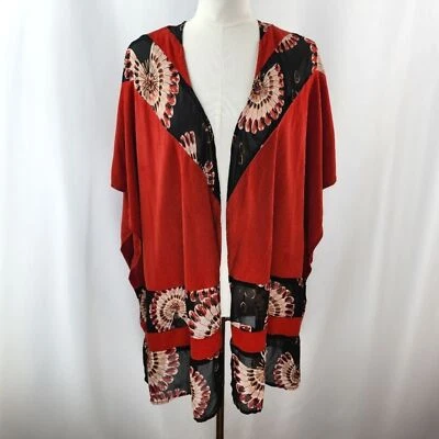 Cárdigan Ruana de gamuza sintética rojo para mujer Chico talla L/XL Foto 1 de 4