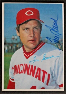 Tom Seaver (d.2020) HOF Mets Reds Autographed Signed 5x7 1980 Topps Jumbo JSA - Picture 1 of 5