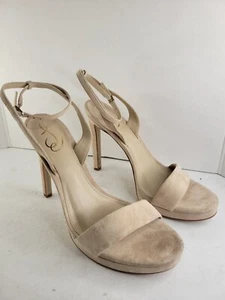 Sam Edelman Damen-Sandale Jade-Absatz Riveria hellbraunes Wildleder, neu im Karton US-Größe 11 - Bild 1 von 8