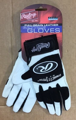 Rawlings Adult Small Dynamic Fit System DFS Batting Gloves Black & White V23 Foto 1 de 4