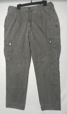 Pantalones cargo vintage para hombre 36x31 negros de lona desteñida doble rodilla Brittania 2427 Foto 1 de 4