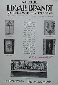 PUBLICITE EDGAR BRANDT FER FORGE LAMPE PORTE BALCON DE 1927 FRENCH AD ART DECO - Picture 1 of 1